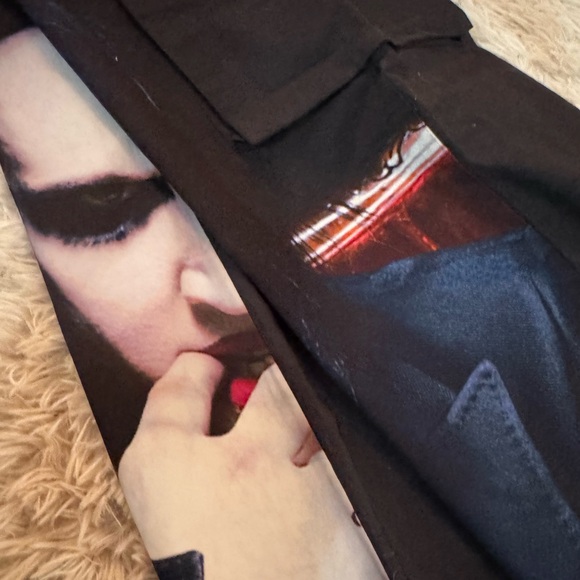 Dolls Kill Marilyn Manson Black Graphic Cargo Pants - Picture 2 of 12